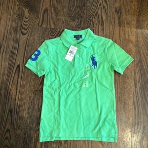 NWT Boys Ralph Lauren Big Pony mesh polo shirt size 7